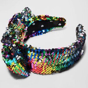 Lele Sadoughi Disco Fever Rainbow Colorful Sequin Holly Headband